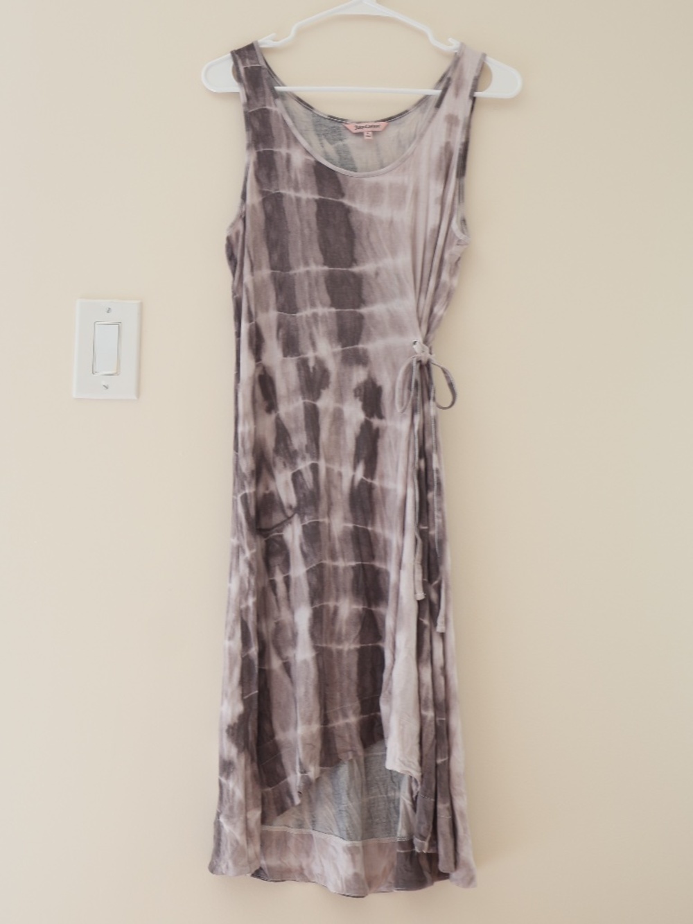 Juicy Couture Flowy Tie Dye High Low Midi Dress Waist Tie Boho Indie Lagenlook